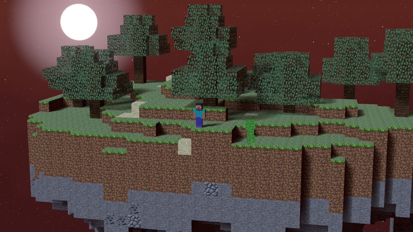 Indev landscape under a maroon sky